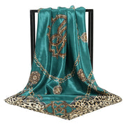 Silk Head Scarf Women Luxury Fashion Hair Scarve Summer Foulard Femme Satin Shawl Kerchief 90cm Square Headscarf Bandana Cheveux